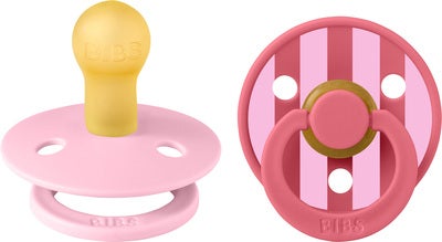 BIBS Studio Colour Block Smokk 2-Pakk Lateks Str 1, Baby Pink Coral Mix