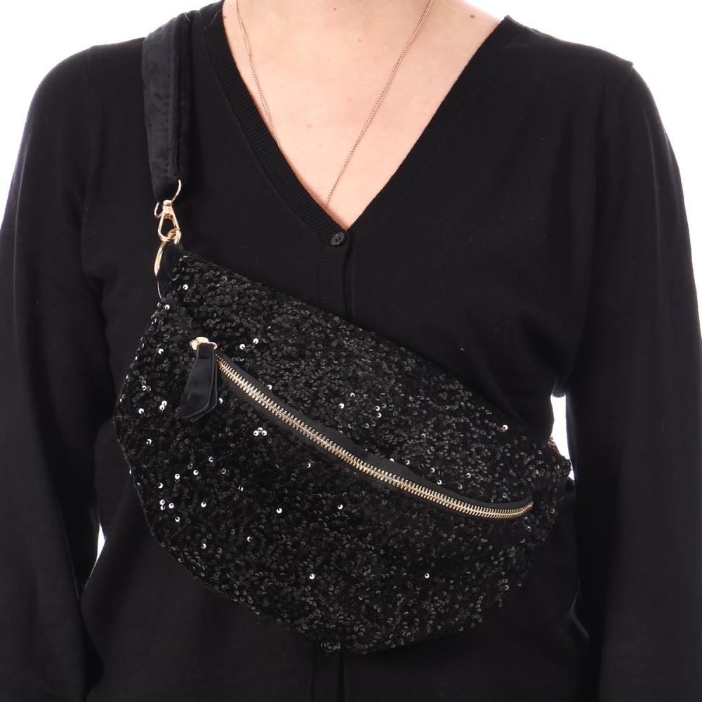 Stella Green Sac banane Noir Femme Stella Green Sequin