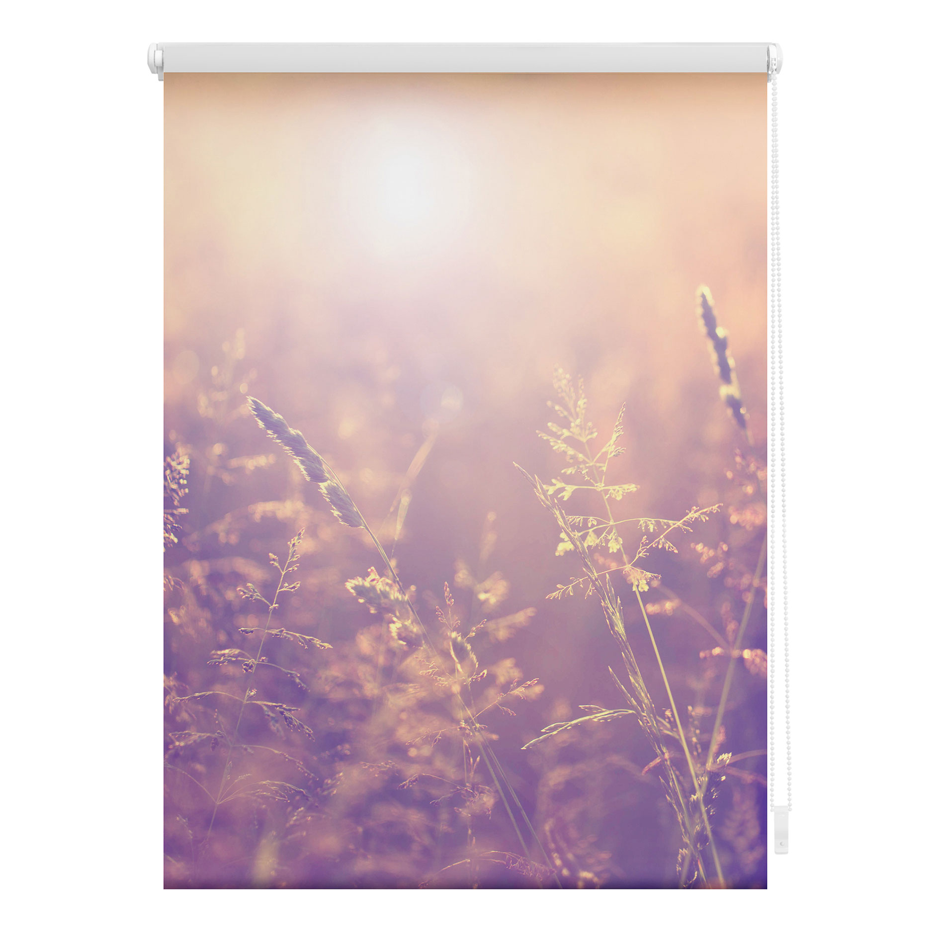 LICHTBLICK Rollo Klemmfix SOMMERABEND - orange-lila - 45x150 cm