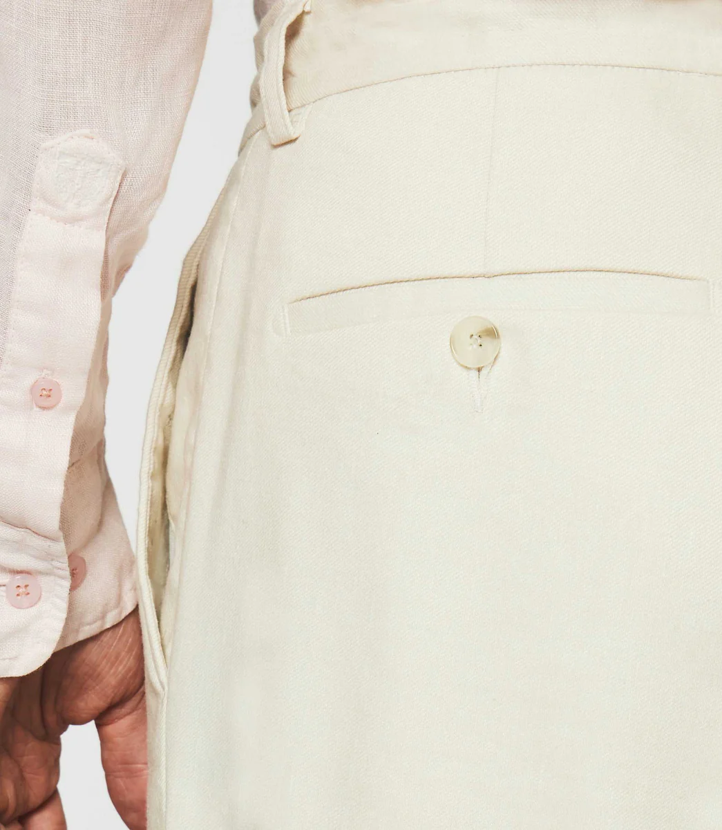Pantalon ville en lin beige BALICIO