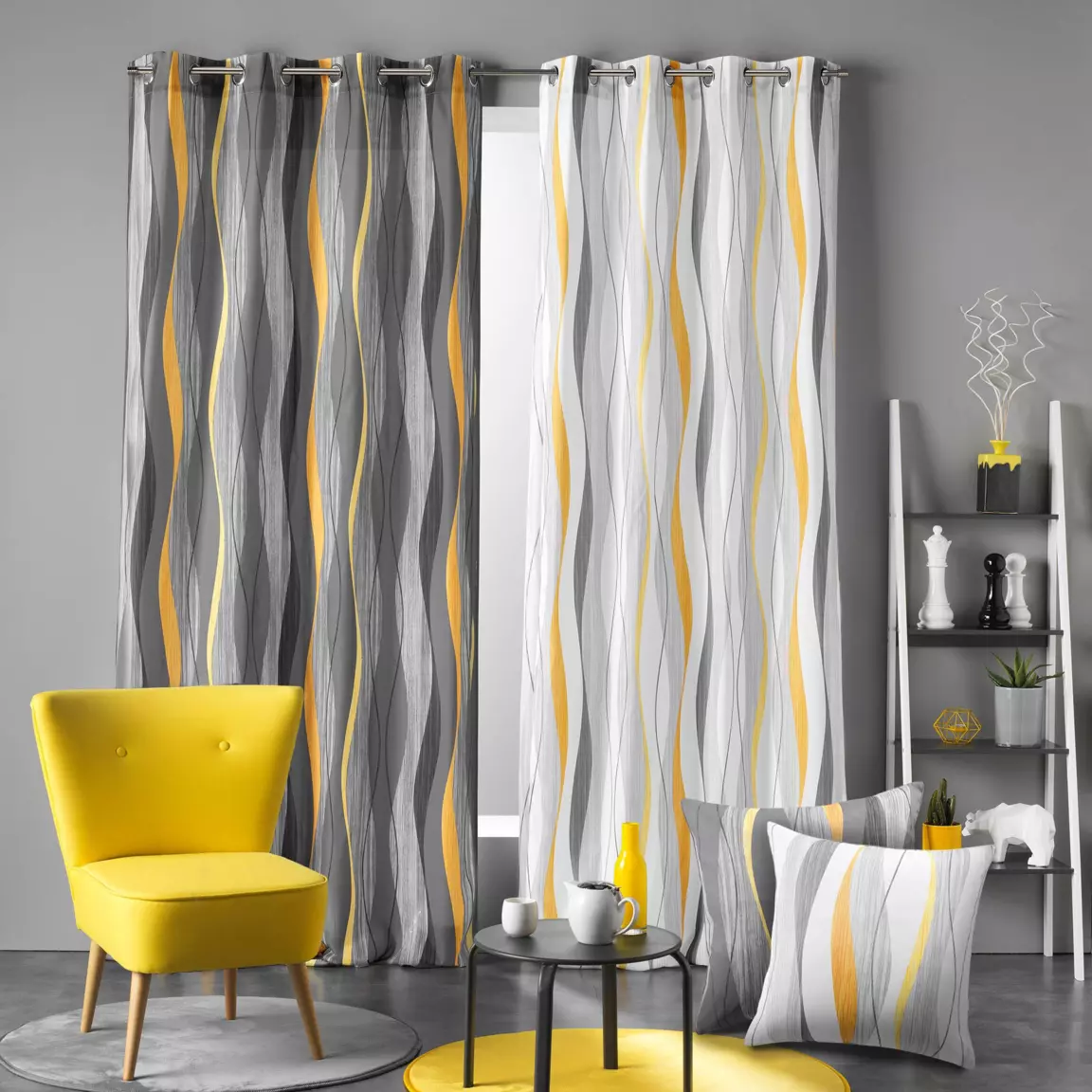 Rideau oeillets (140 x 260 cm) Ondulys Blanc