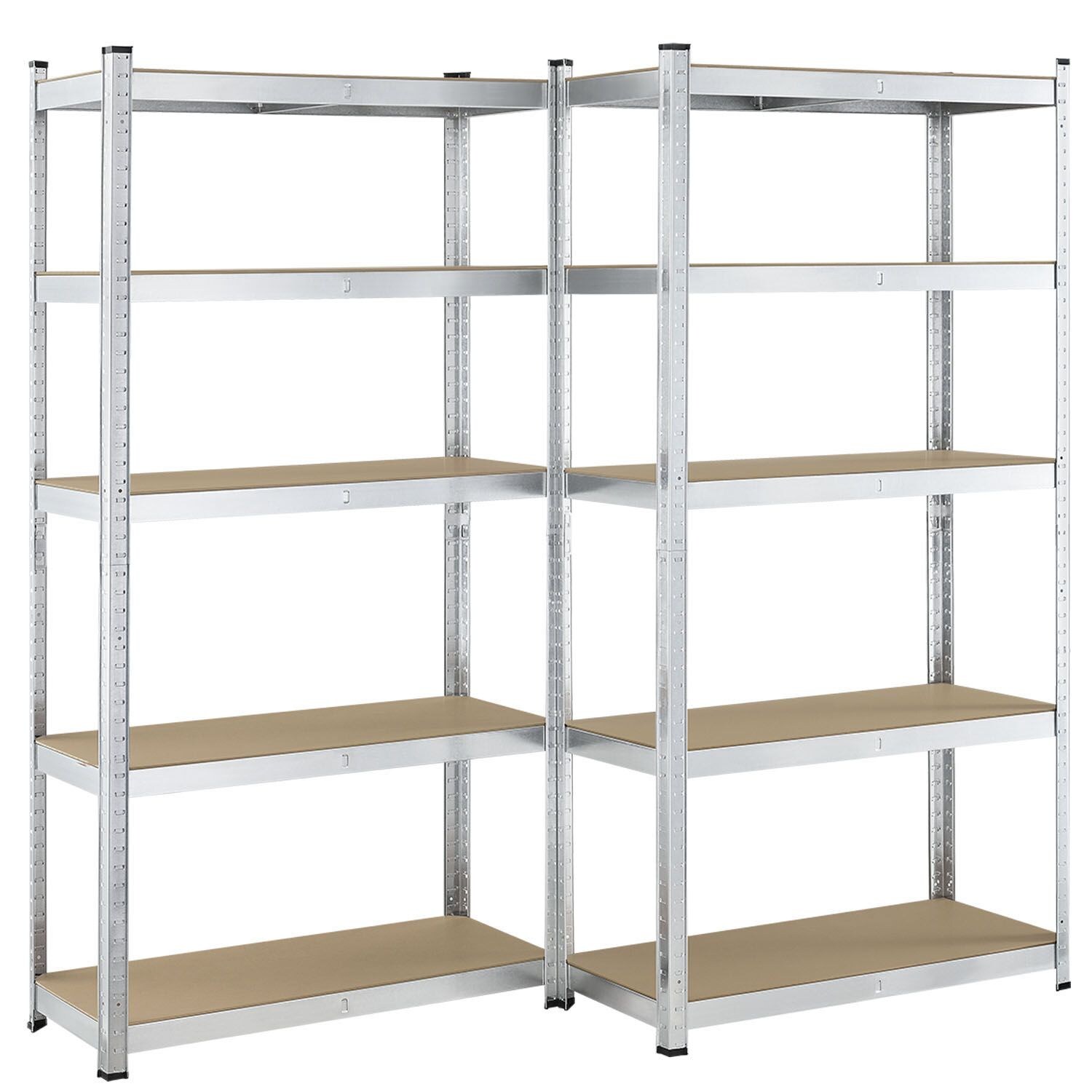 Juskys 3er Metall Regalsystem | 1 Eckregal & 2 Lagerregale | 15 Böden aus MDF Holz | 2625 kg