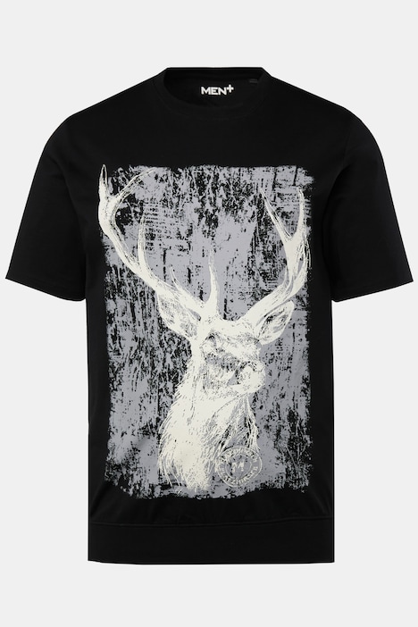 Men+ T-Shirt, Halbarm, Tracht, großer Druck, Bauchfit, bis 8 XL