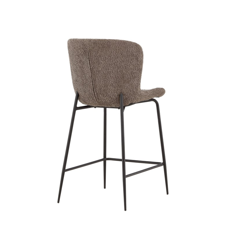 Barkruk Drammen bruin bouclé - set van 2