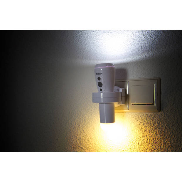 Oplaadbare LED zaklamp / automatisch LED nachtlampje Alecto Wit