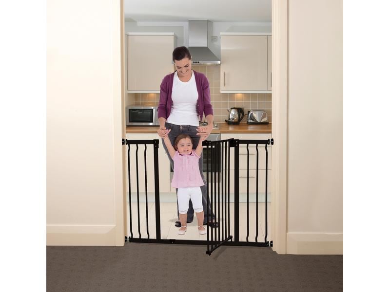 DREAMBABY Türschutzgitter Liberty Xtra wide 99 - 105.5 cm Extra breites Metall-Gangschutzgitter zum Einklemmen