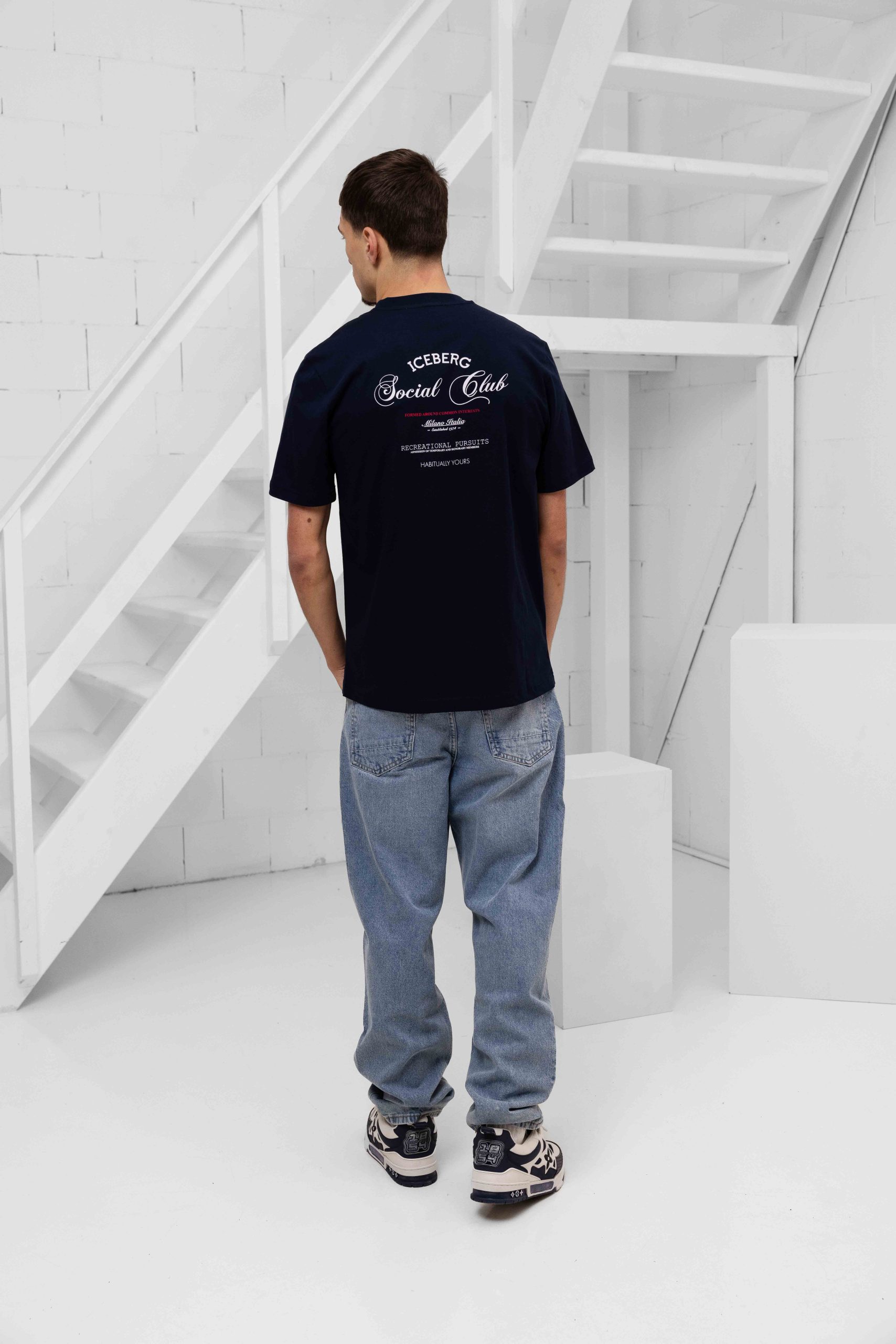 Iceberg 5D F020 Jersey T-Shirt Heren Donkerblauw