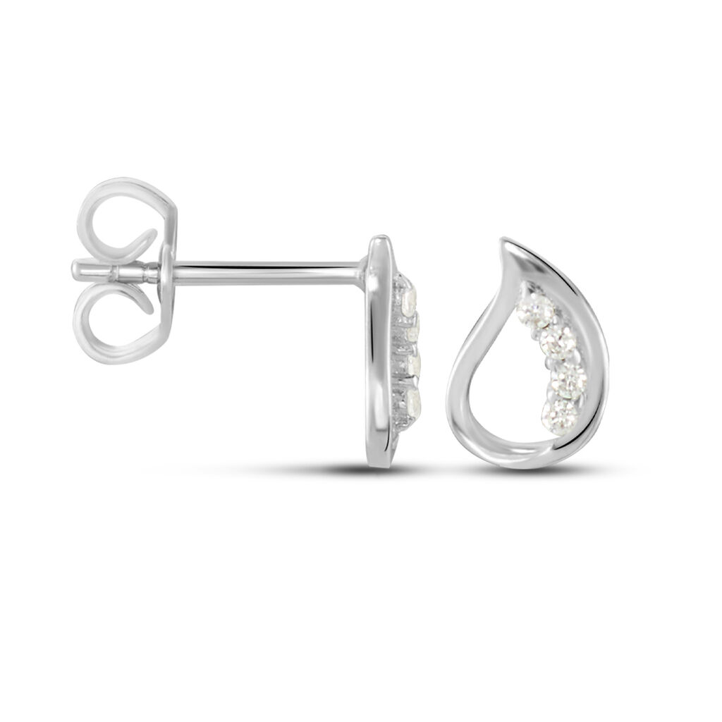 Boucles D'oreilles Puces Argent Blanc Sylvan Oxydes De Zirconium