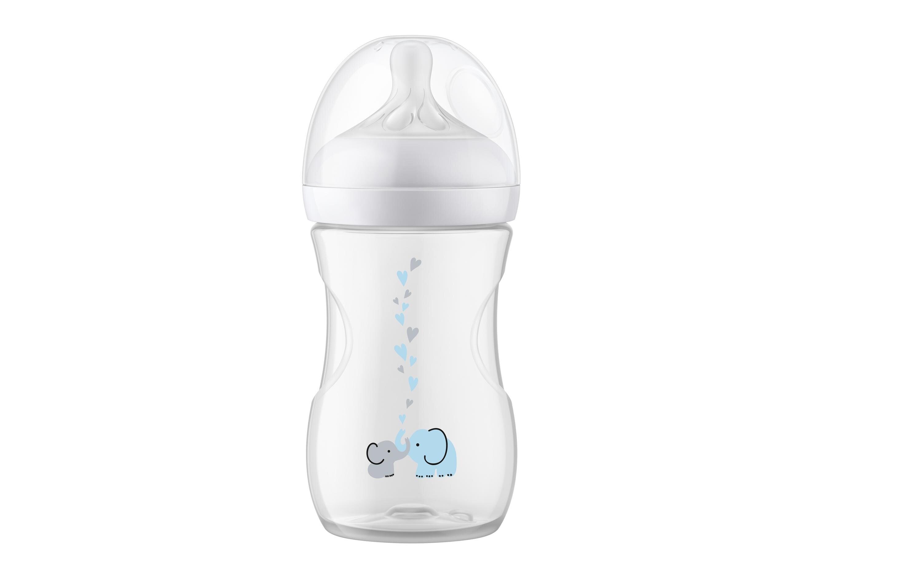 Trinkflasche Natural Response Elefanten 260 mlBabyflasche mit Airfree Ventil