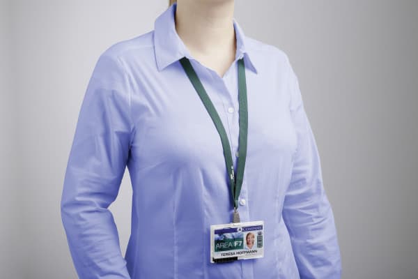 Durable Textile lanyard SOFT COLOUR dark green, Merkeholder, Metall, Tekstil, Grønn, 44 cm, 15 mm