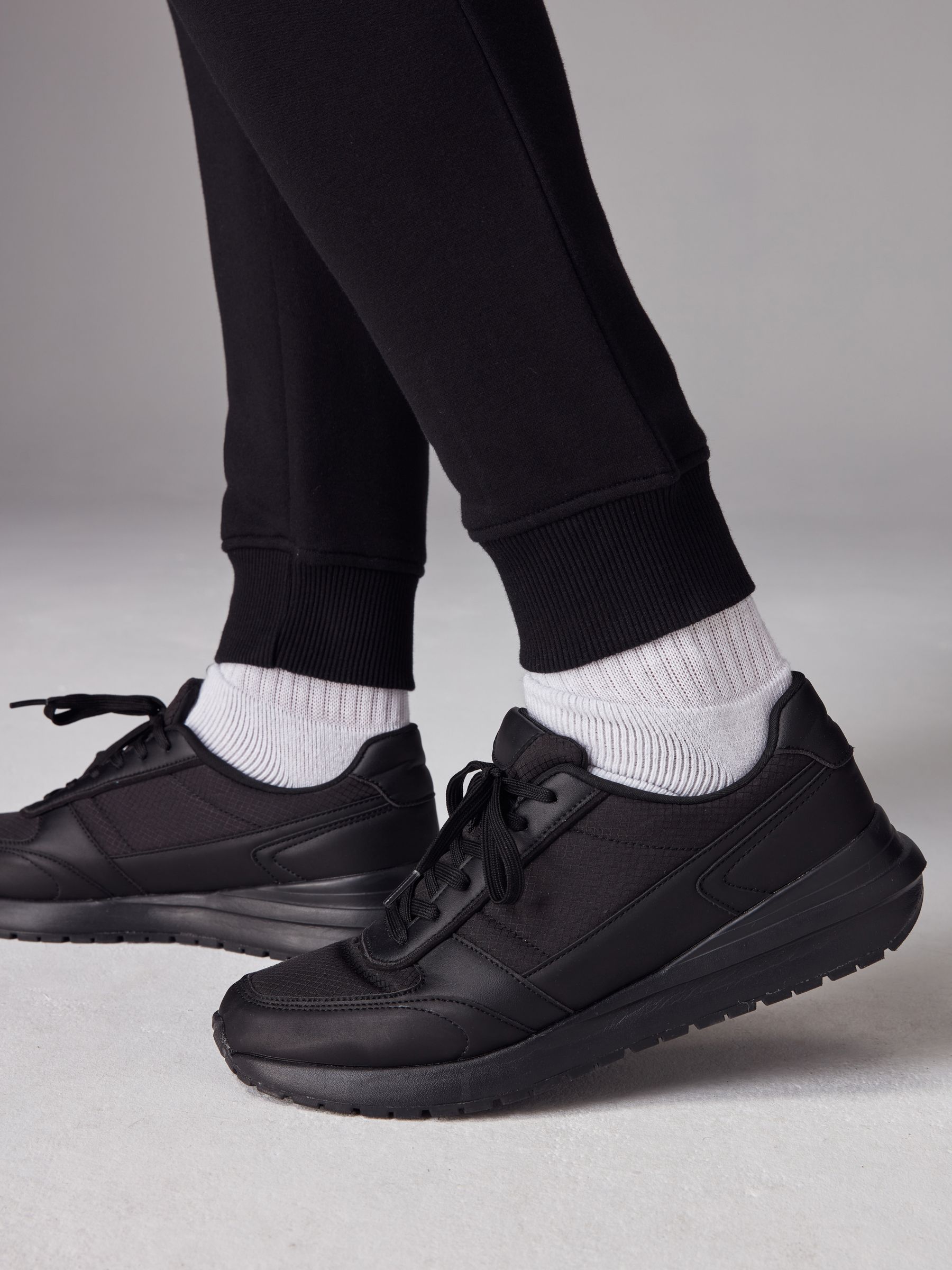 Zwart - Verpakking van 2 slim-fit jersey joggingbroeken met hoog katoengehalte
