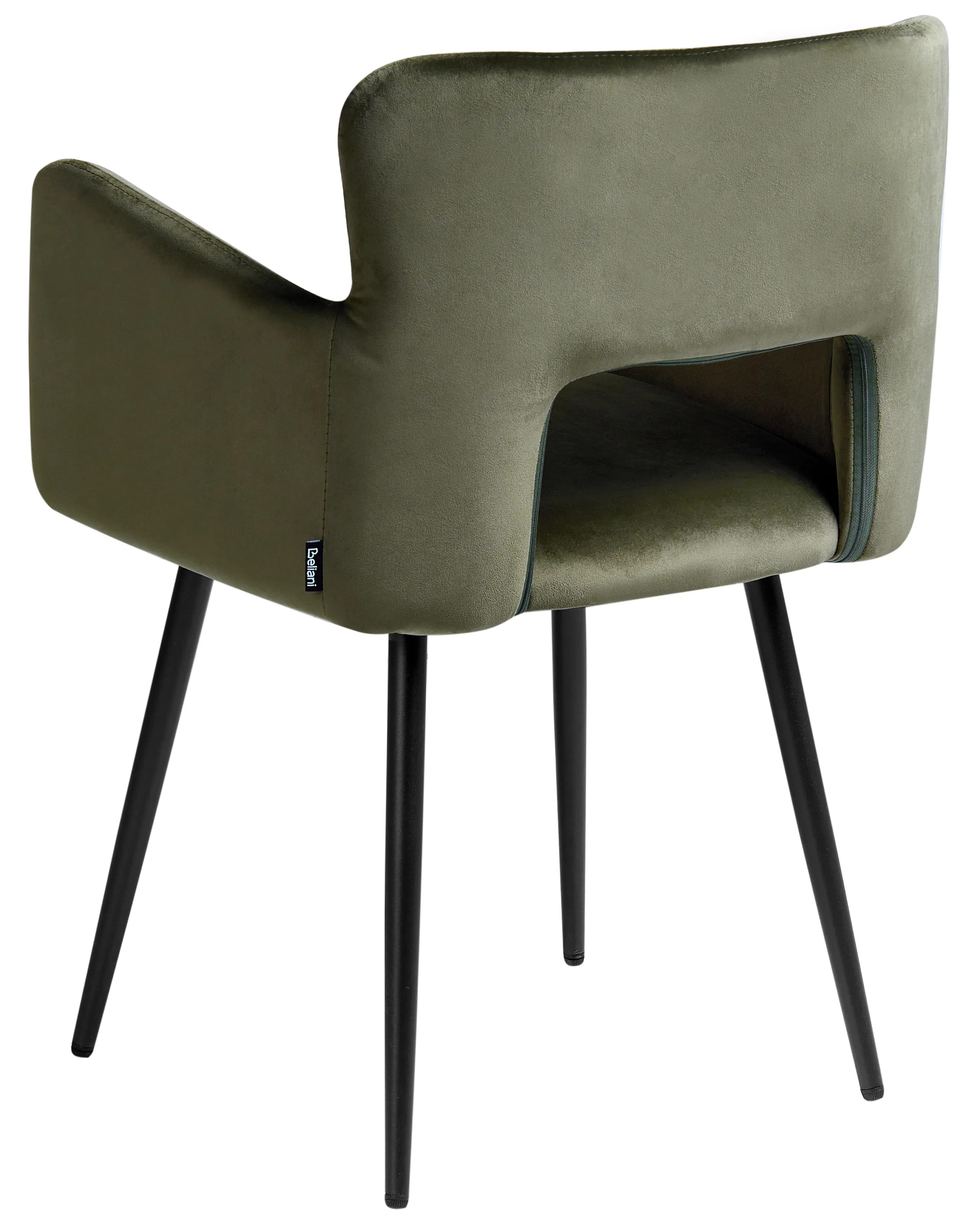 Set van 2 eetkamerstoelen SANILAC Fluweel Olijfgroen