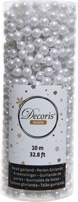 Decoris - 34-delige Kerstversiering - Wol Wit - Kunststof