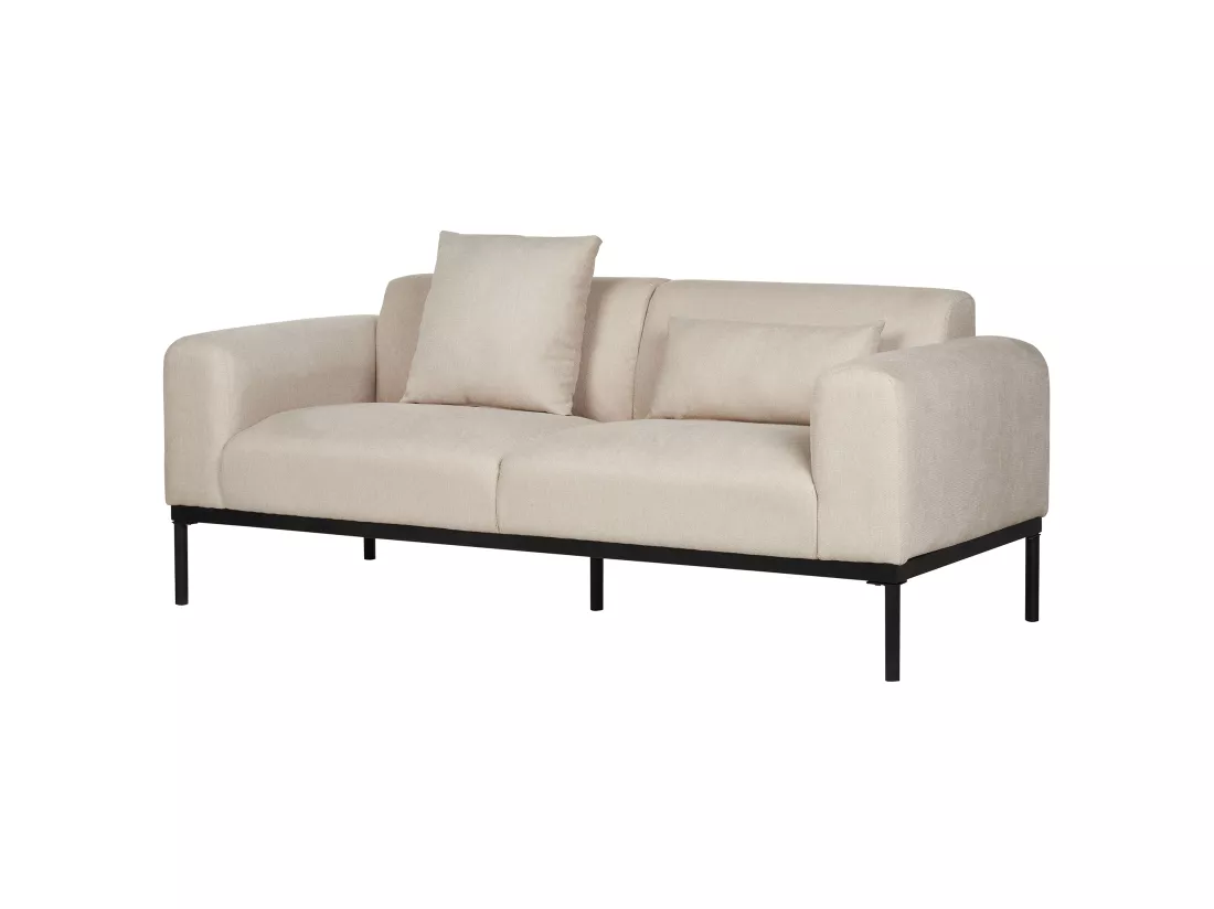 Canapé 2 places en lin synthétique beige clair MALMOS