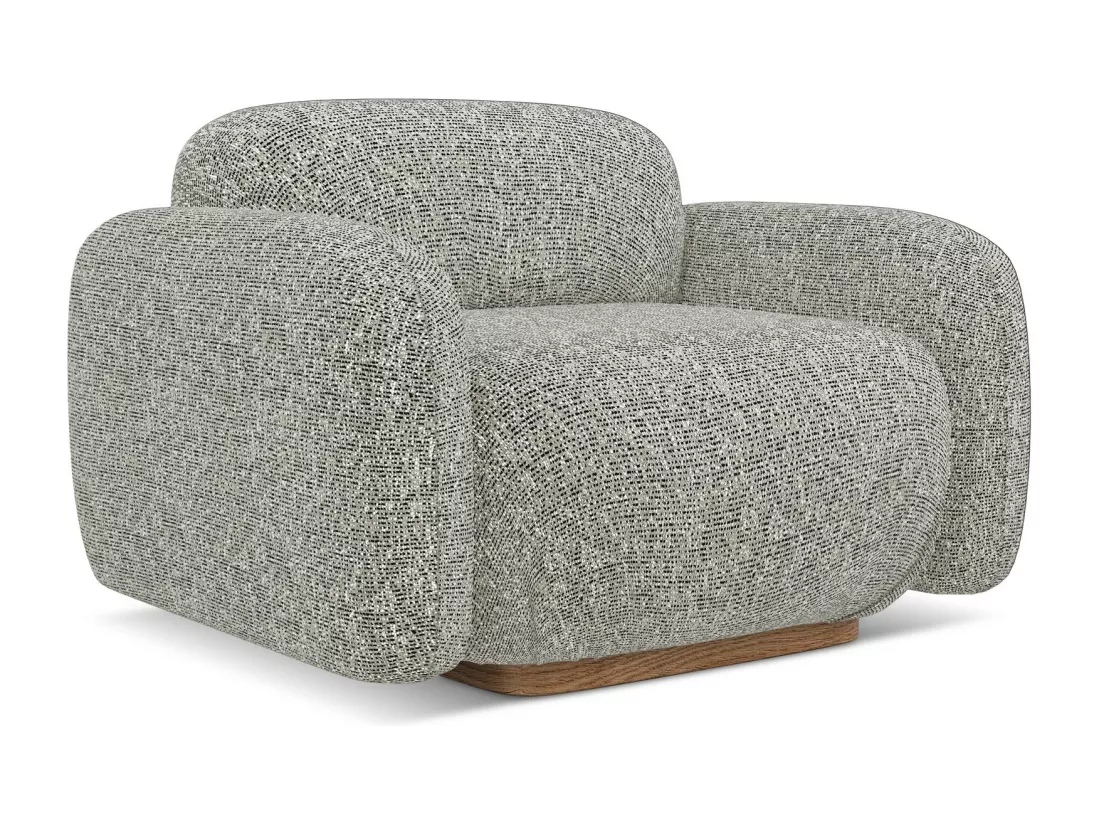 Fauteuil en tissu texturé - beige foncé - AILANI