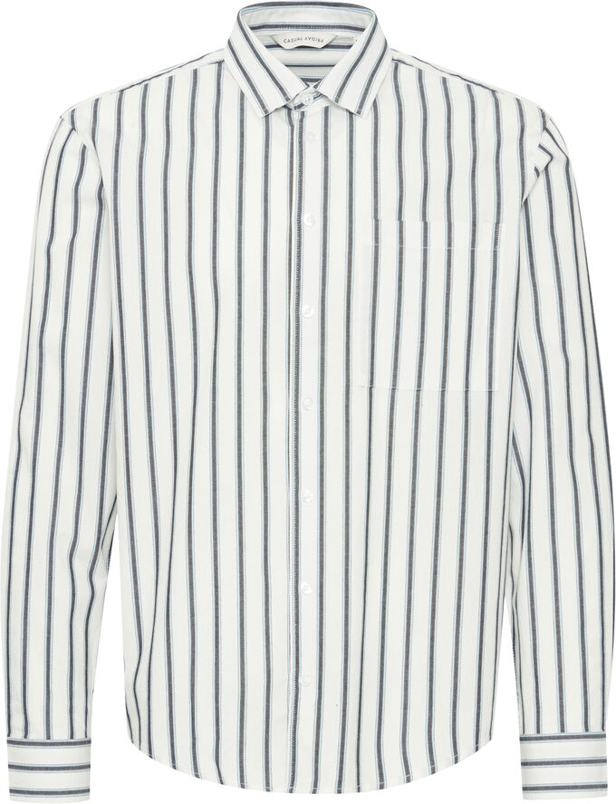 Casual Friday CFALVIN LS dobby striped shirt Snow white