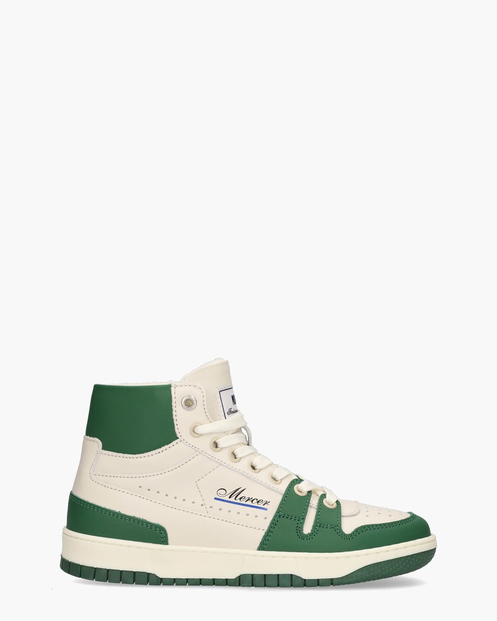 Mercer Amsterdam The Brooklyn High Off-White/Groen Damessneakers