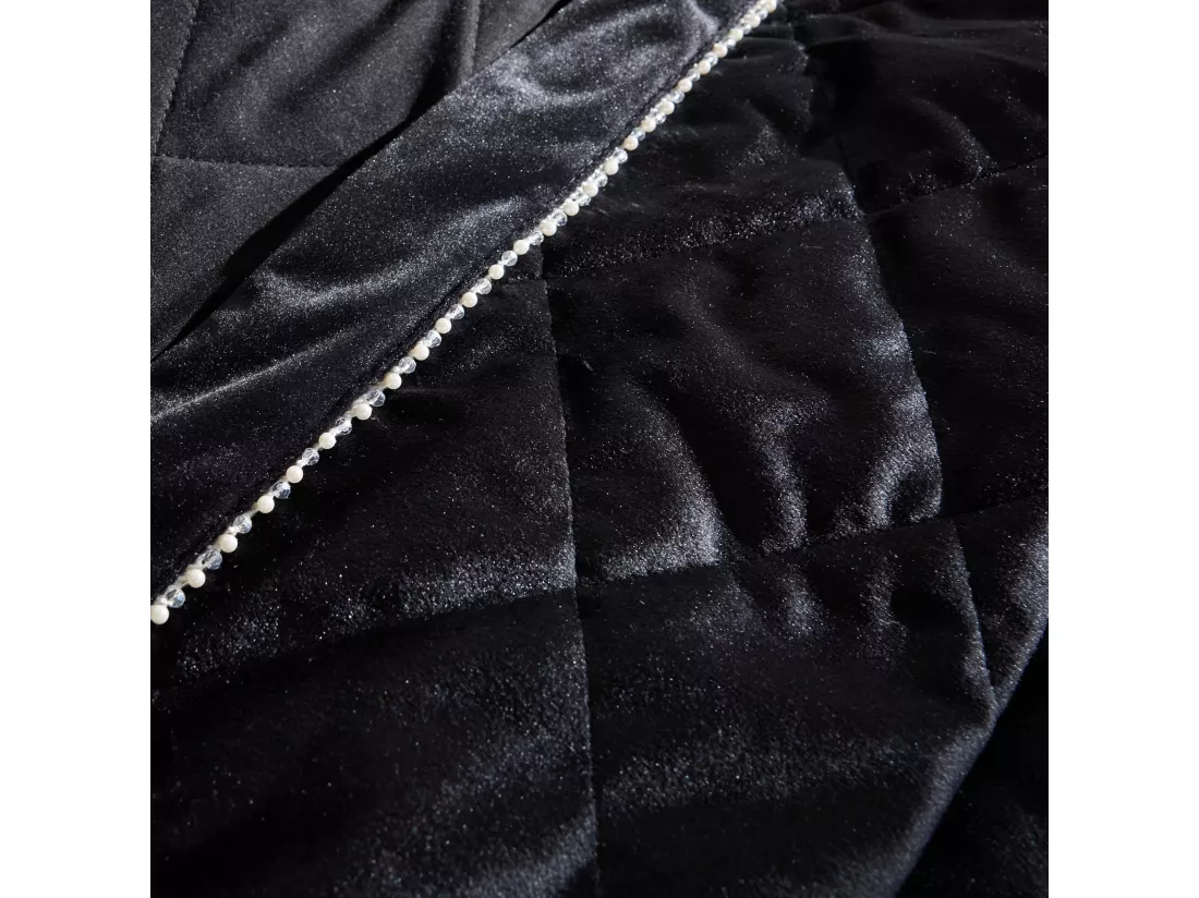 Jeté de lit Alvio Noir Moyen 200 x 220 Polyester
