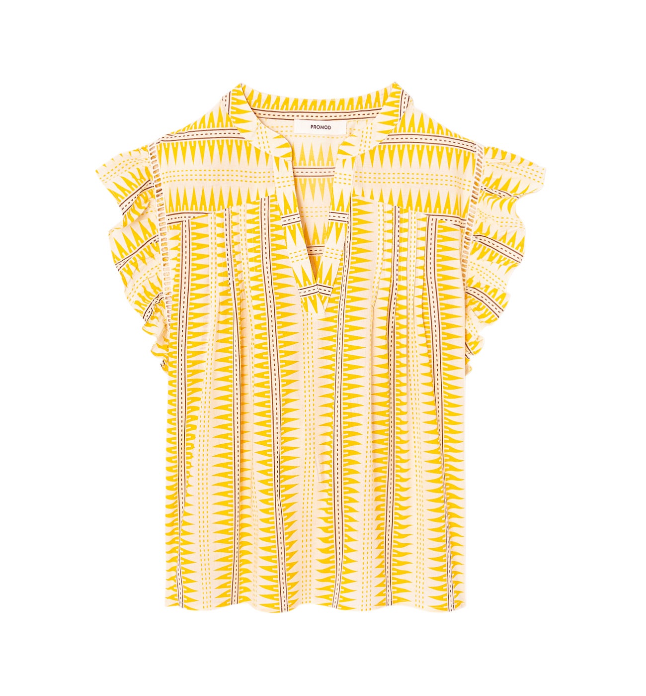 Blouse imprimée en coton - Rayures multicolores