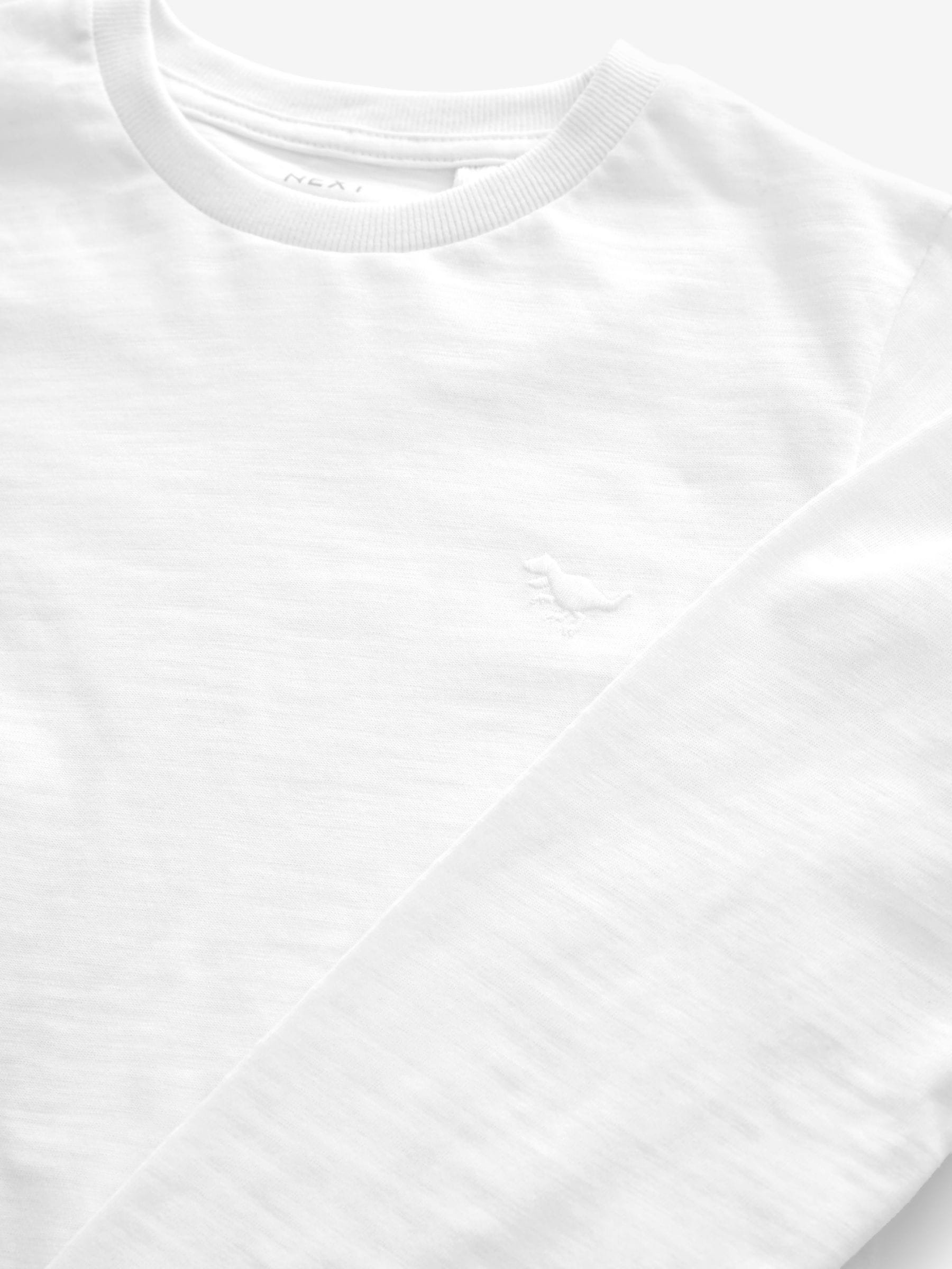 Wit - Effen T-shirt met lange mouwen (3 mnd-7 jr)