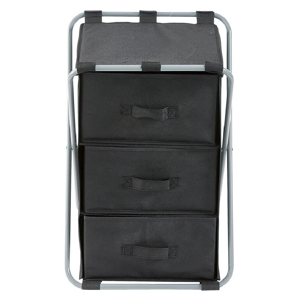 Tour de rangement pliable 3 tiroirs noir