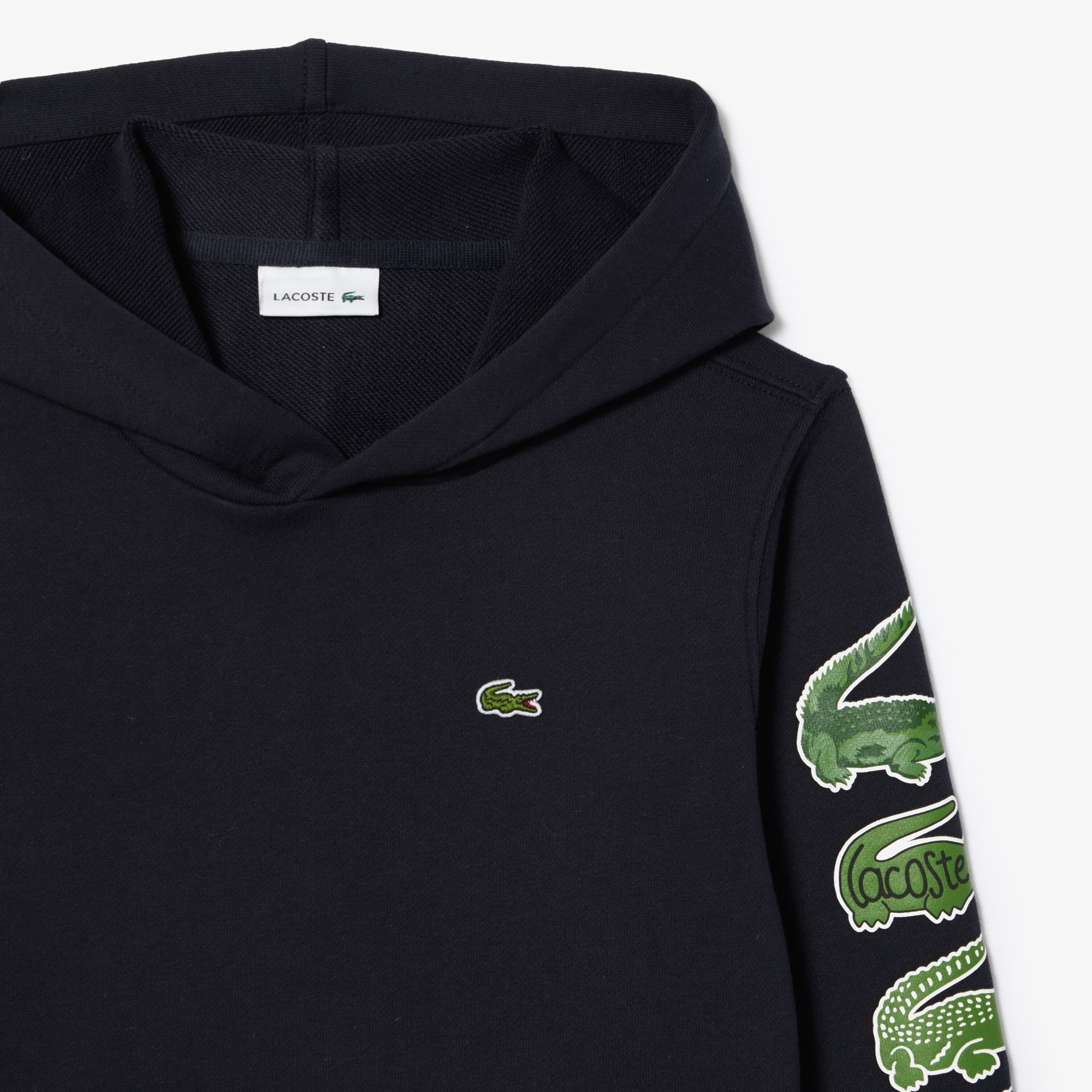 Sweatshirt à capuche avec crocodiles contrastés Pullovers & Sweatshirts - Bleu - Lacoste - Enfant