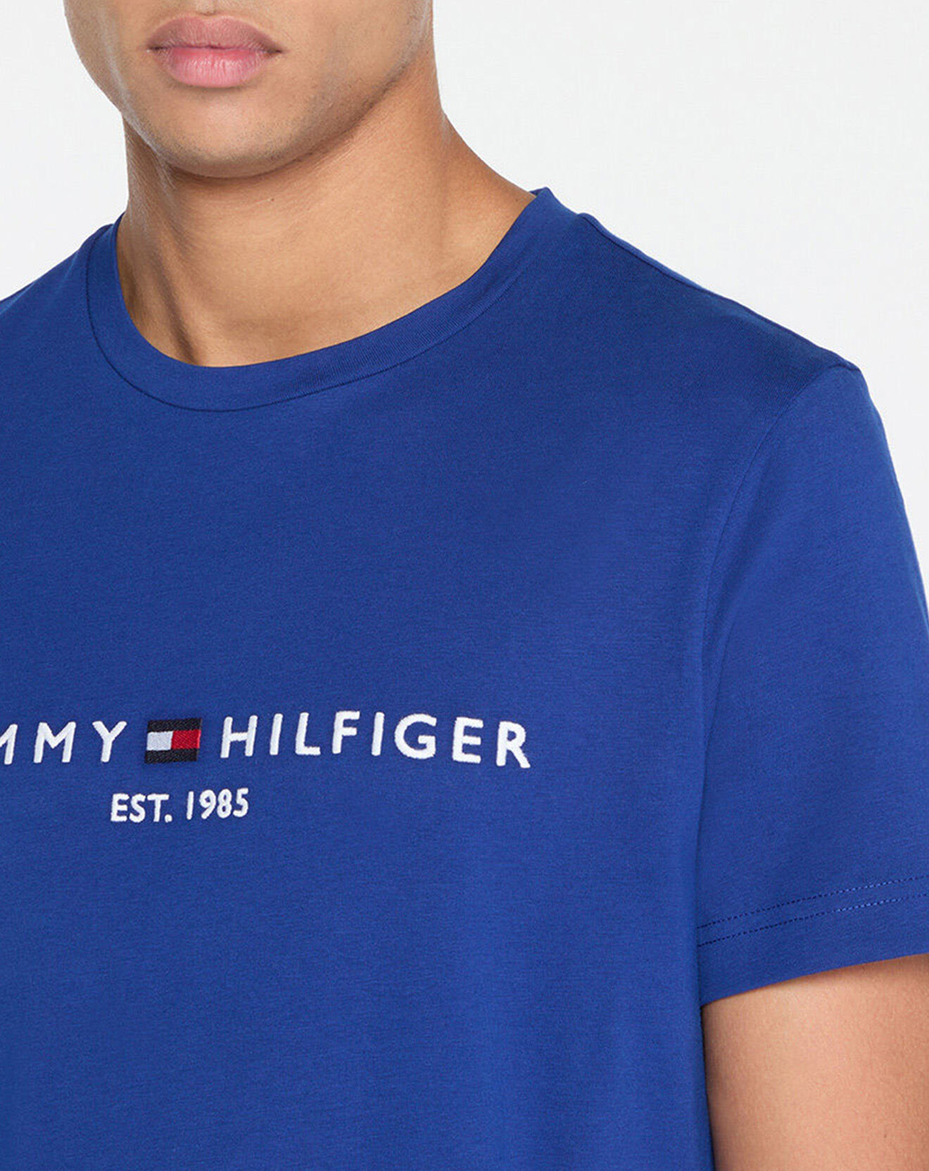 Tommy Hilfiger T-Shirt 100% Coton Bio logo bleu roi