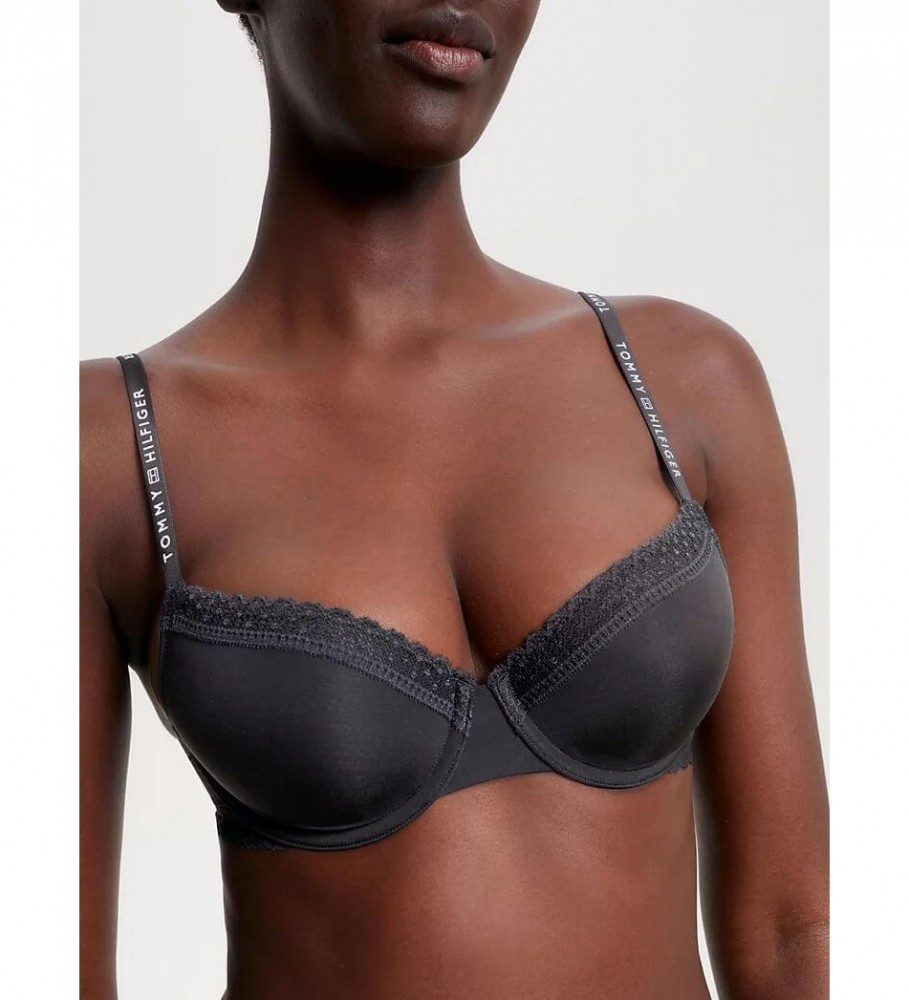 Sutiã Tommy Hilfiger Tonal Lace na cor preta
