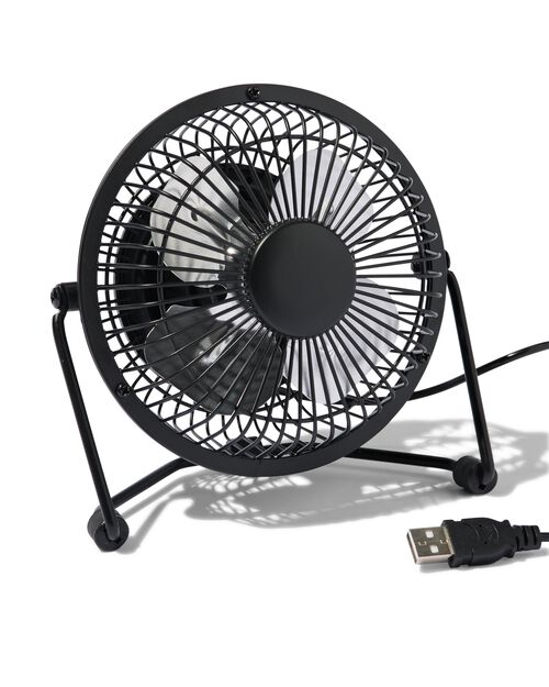 ventilateur de table USB rétro noir Ø10cm