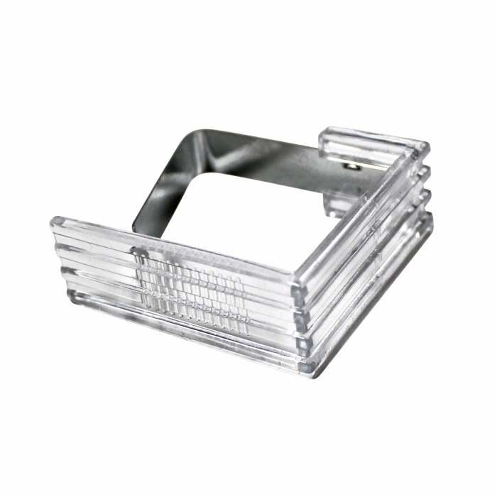 4 PINCES 4.6X4.3 CM PLASTIQUE METAL TRANSPARENT