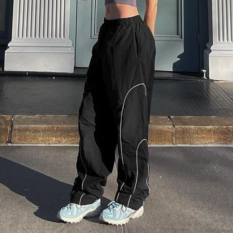 Honet - Lage, losse joggingbroek met wijde pijpen