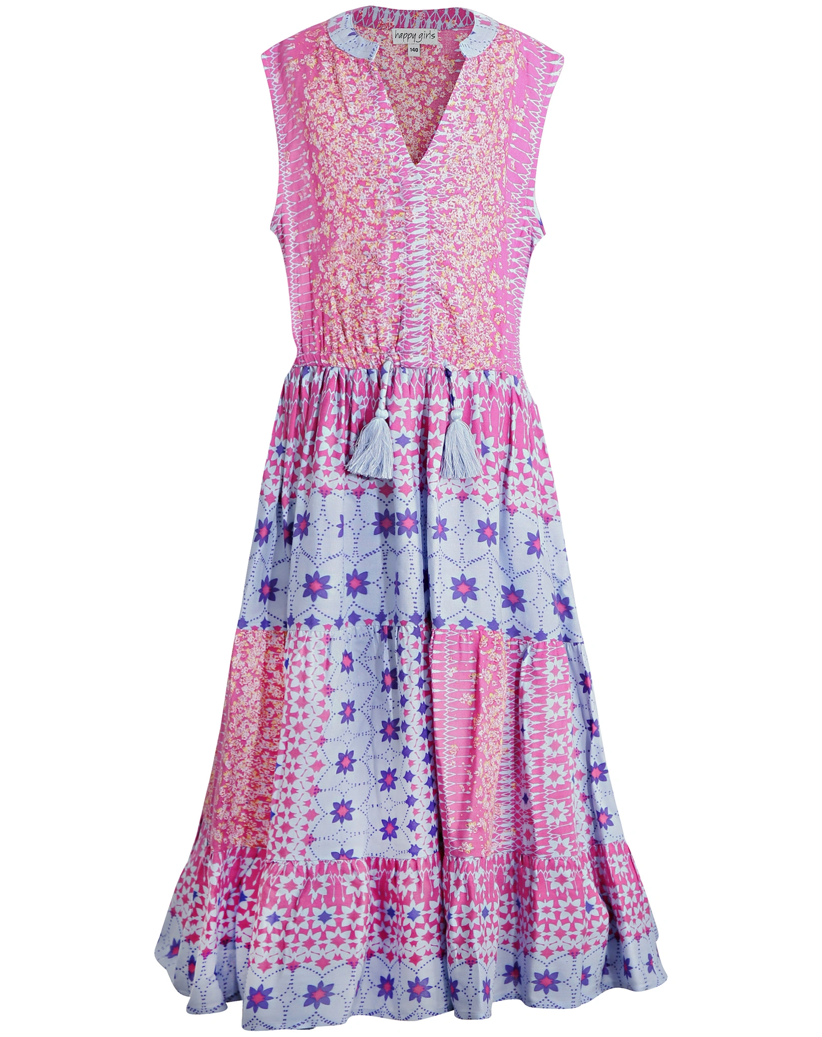 Kleid HIPPIE ärmellos in fuchsia