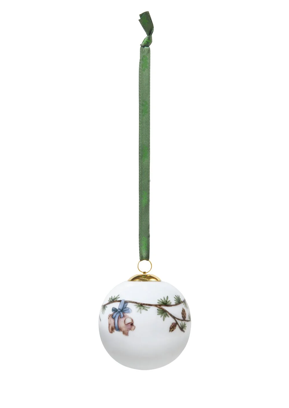 Kähler  Hammershøi Christmas Kugle 2023, hvid m. deko - Ø6 cm.
