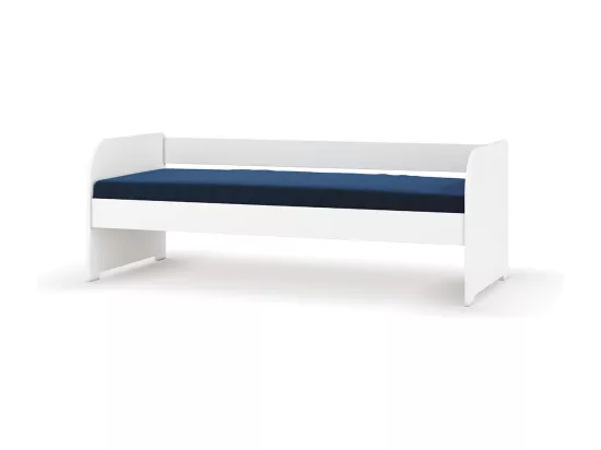 Lit banquette 80x200 cm bois massif blanc EZRA