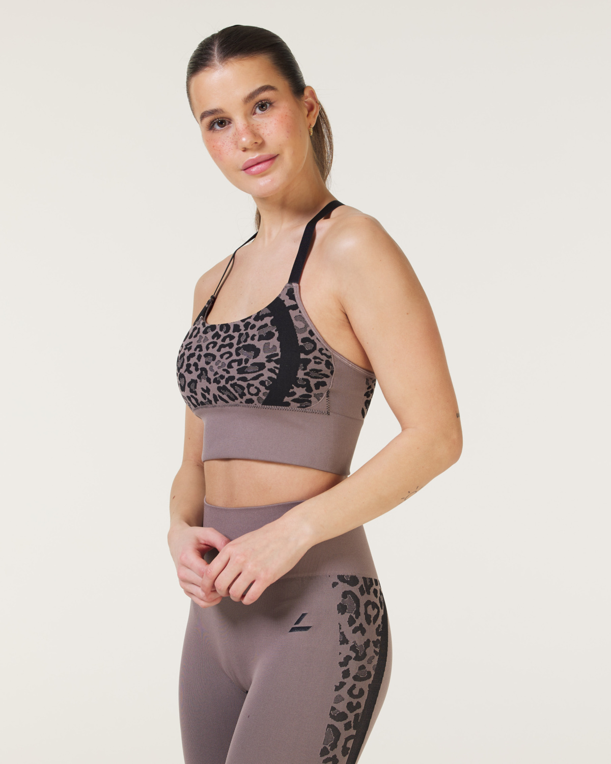 LEVITY Leopard Seamless Bra Brown Iron Leo