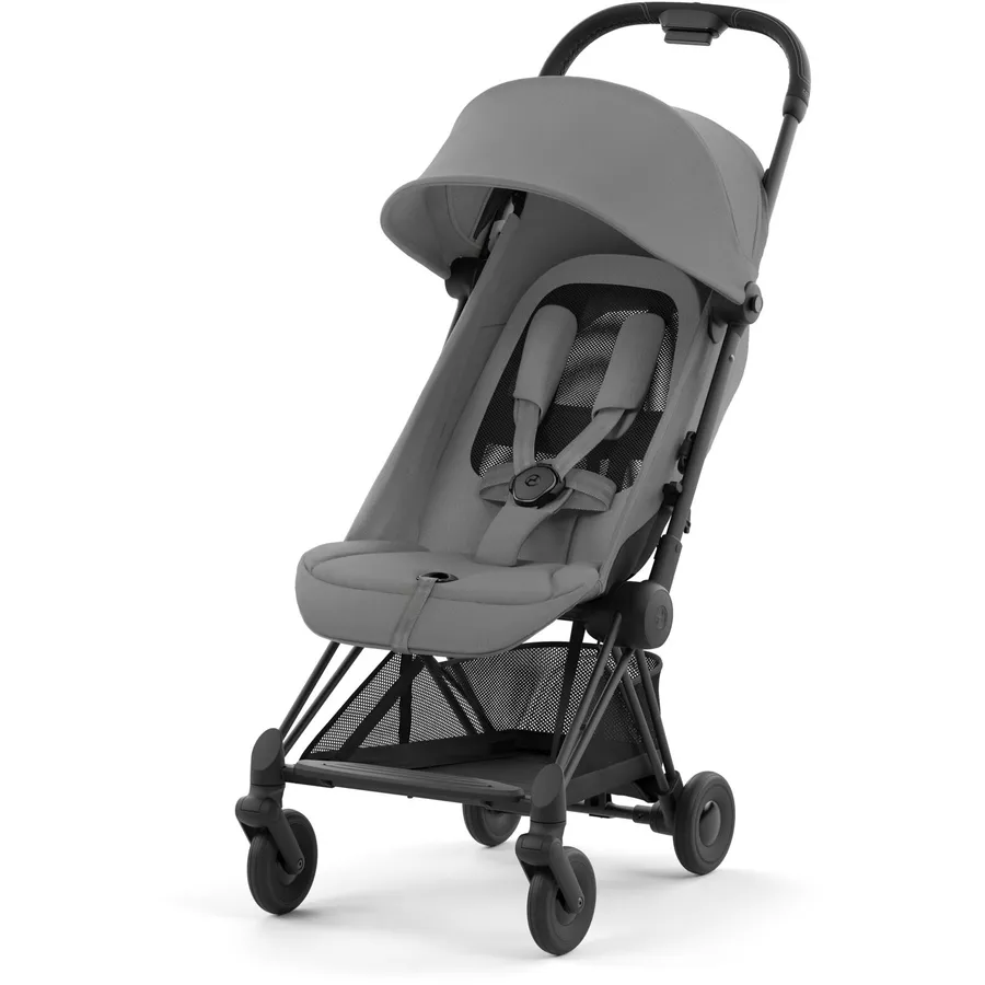 cybex PLATINUM Buggy Coya Matt Black Mirage Grey inklusive Babyschale Cloud T I-Size Plus Leaf Green  und Adapter