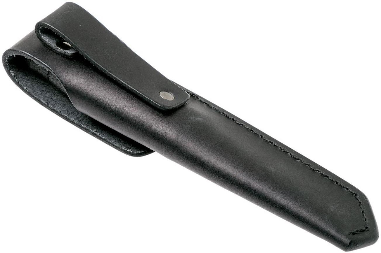 Mora Garberg Black Carbon bushcraftmes, leren foedraal