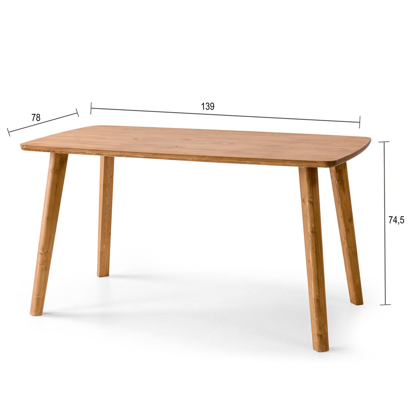 Homitis Table à manger BN noyer - 139x78x74x5 cm