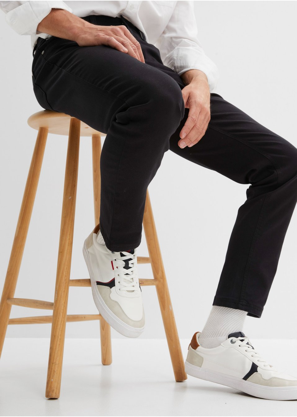 Pantalon extensible Premium Regular Fit, Straight en coton