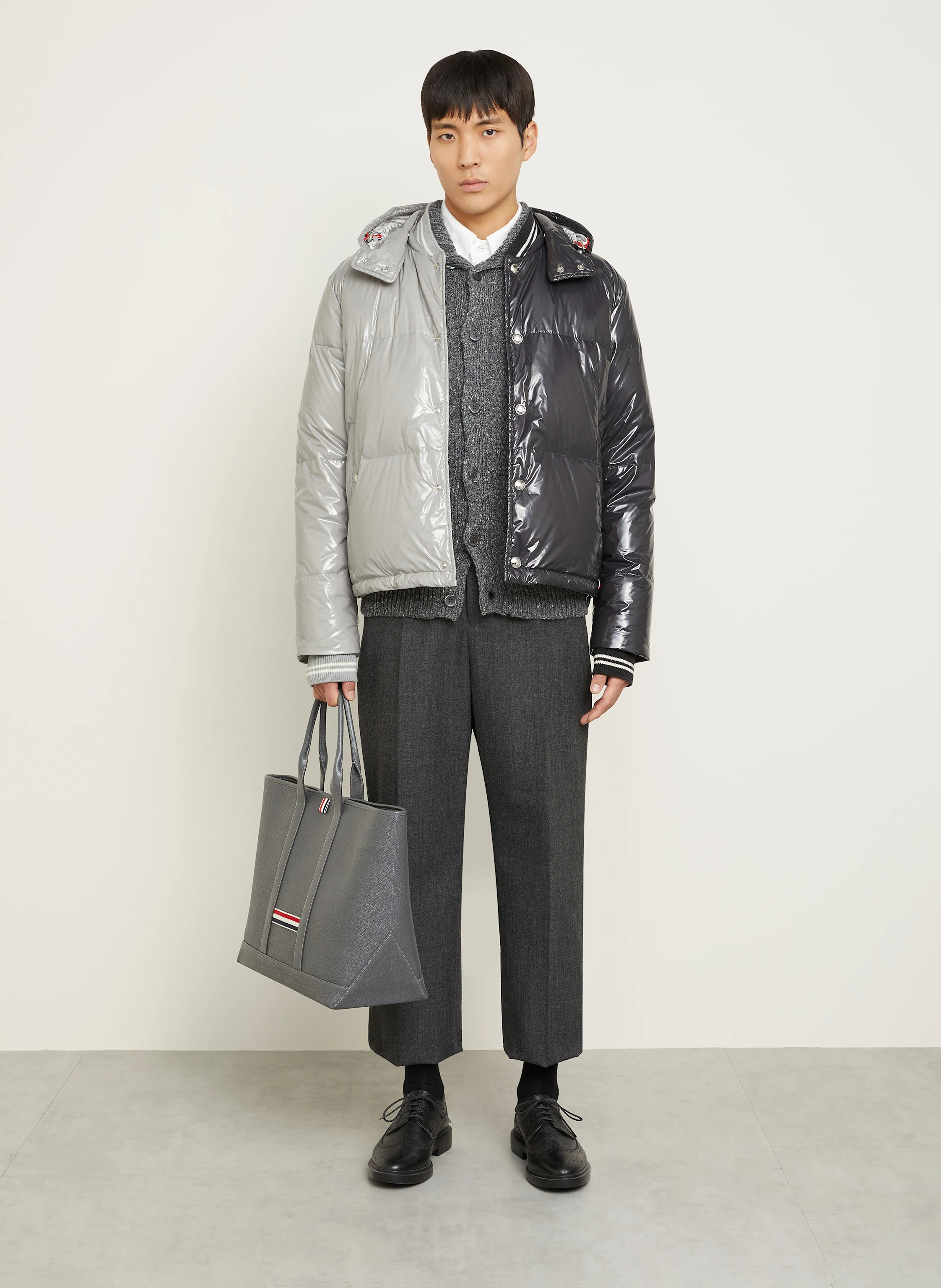 THOM BROWNE. Daunenjacke mit abnehmbarer Kapuze