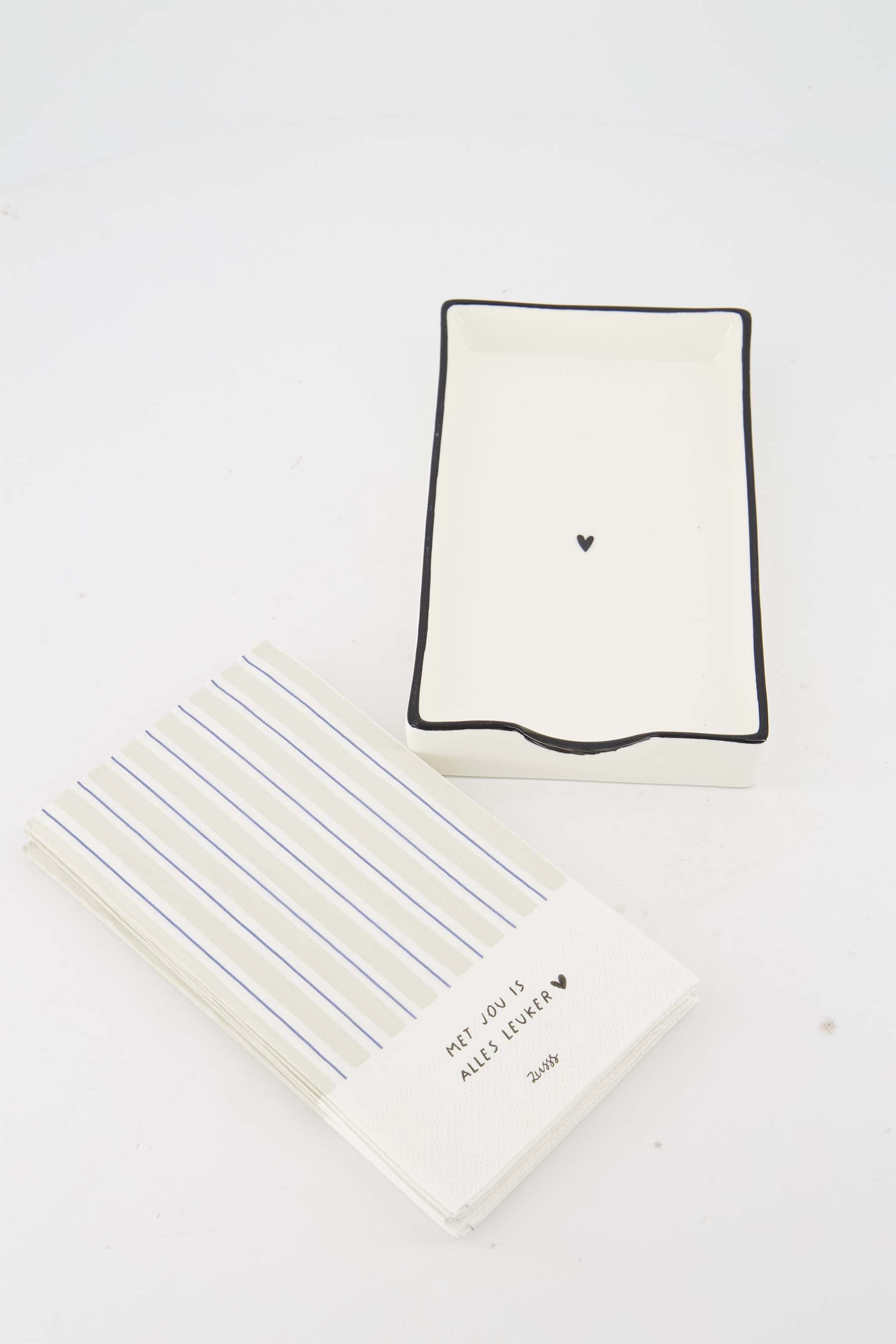 Set - Servetten en servethouder Blauw Groen