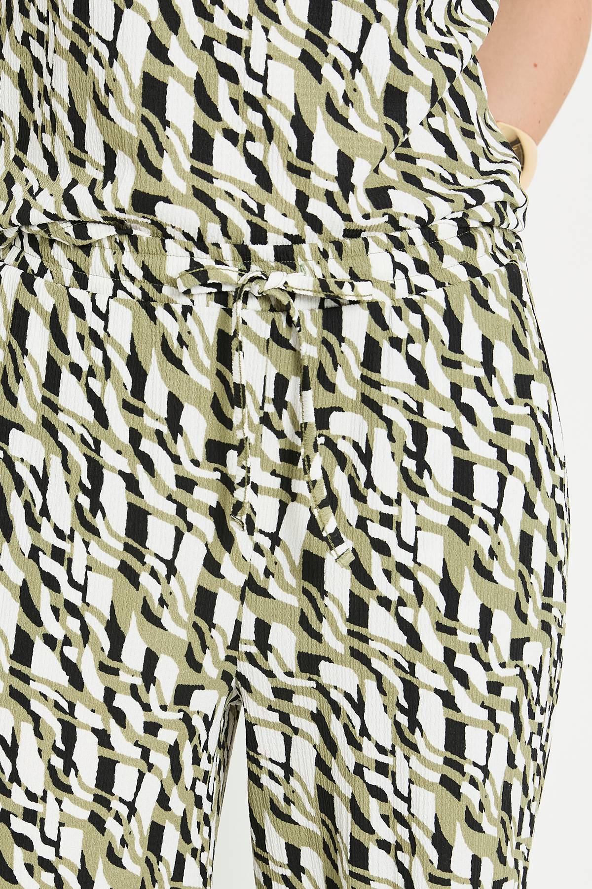 Wallis Pantalon À Cordon En Jersey À Motif Géométrique