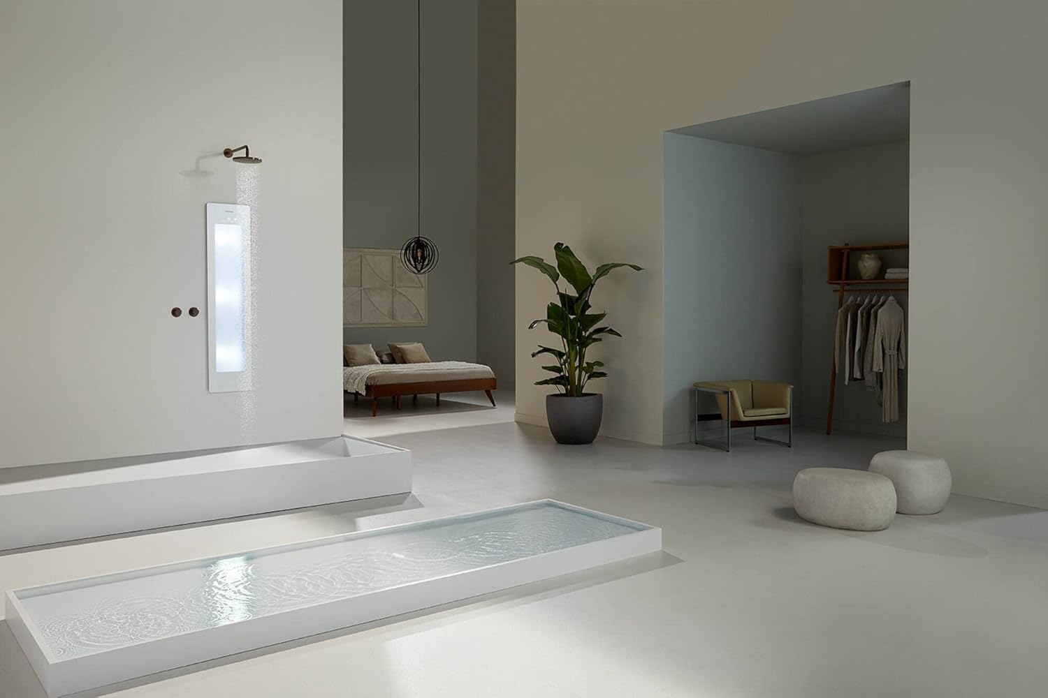 Sunshower Plus M Einbau mit Infrarot und UV-Licht weiß