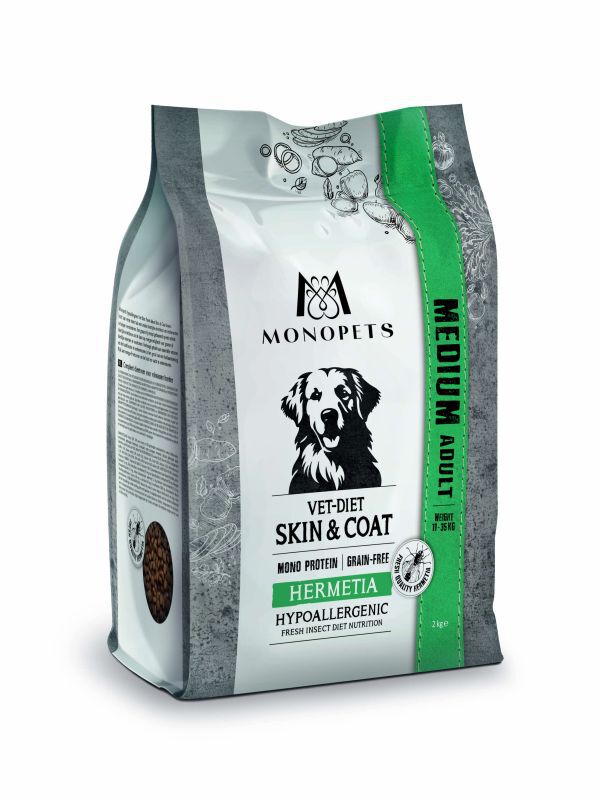 Monopets Medium Vet-Diet Hypoallergeen Monoprotein - Hondenvoer - 2 Kilogram - insecten