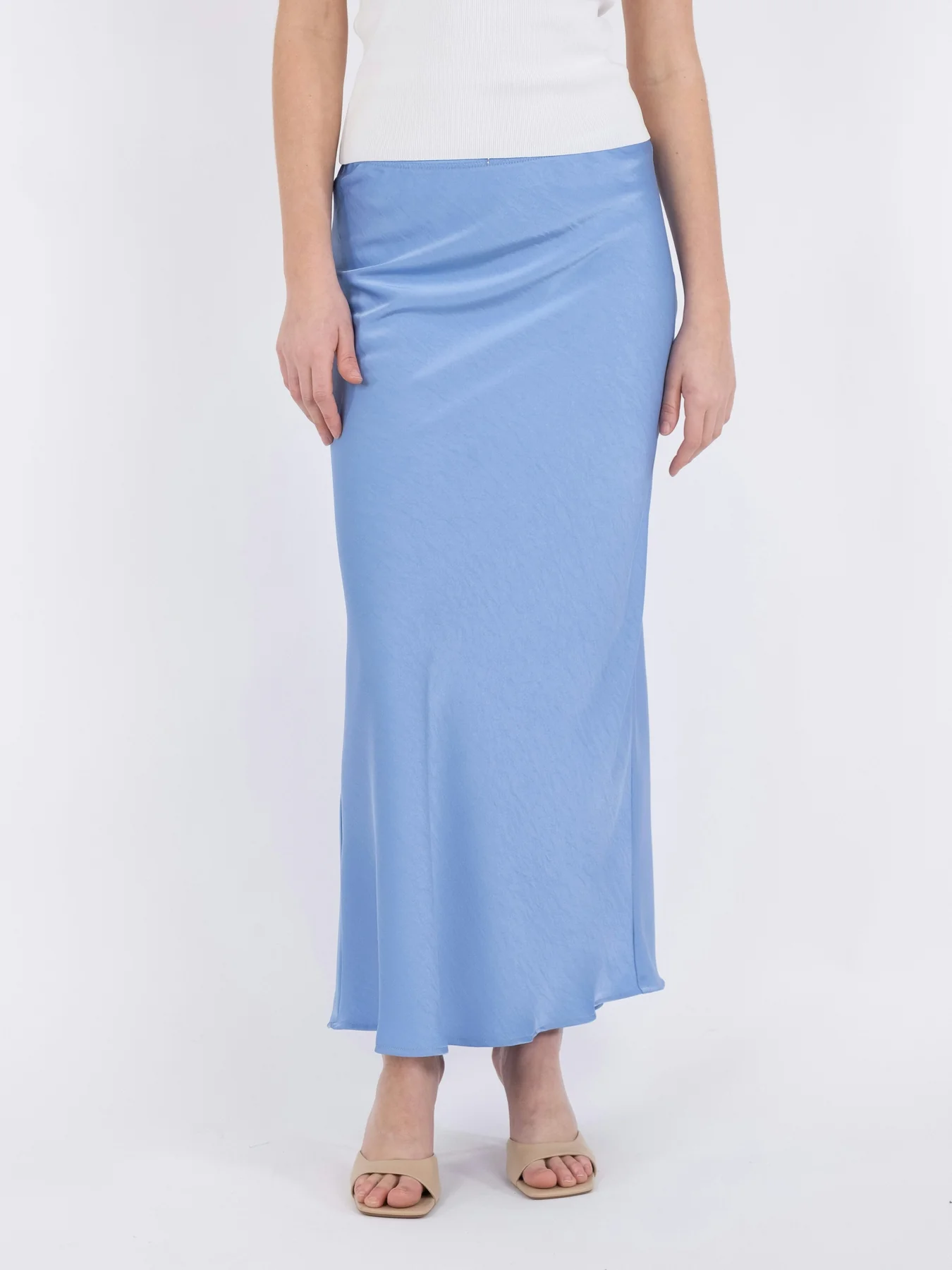 Neo Noir Vicky Heavy Sateen Skirt dusty blue