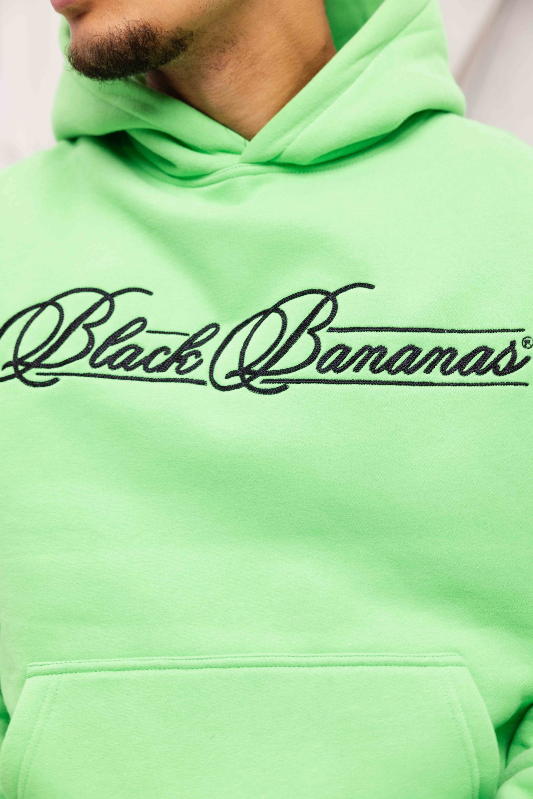 Black Bananas Calligraphy Hoodie Heren Groen