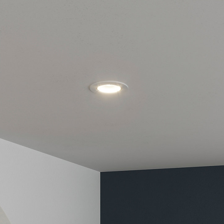 Spot encastrable Salk GU10 blanc neutre IP20 450lm 4.9W Ø8.5xH.9.4cm blanc GoodHome