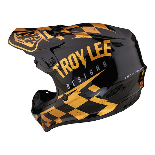 Troy Lee Designs - Casque enfant SE4 Polyacrylite Raceshop Youth Noir / Or