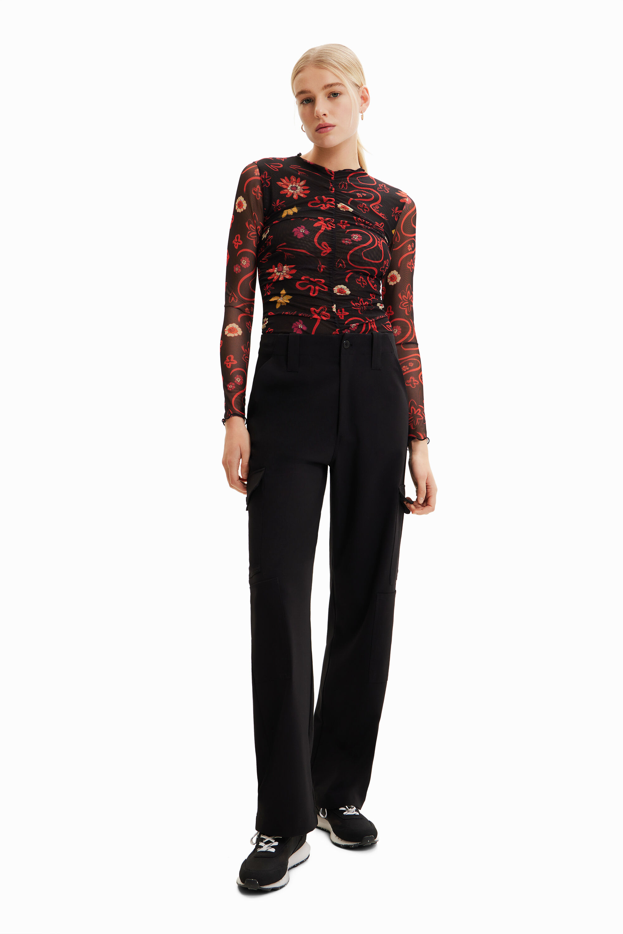 Body tulle fronces fleurs