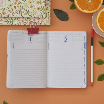 Agenda Green by Julie Adore - 1 jour par page - 12 x 17 cm - bleu - Exacompta